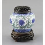 A rare Chinese doucai 'lotus flower' jar, Wanli six character mark and probably of the period, (