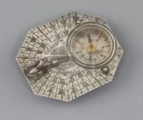 An 18th century octagonal silver Butterfield dial, signed Butterfield à Paris, 2 x 1.75in.CONDITION: