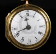 William Adcock, London, a George III gold pair-cased keywind verge pocket watch, No. 6760, with