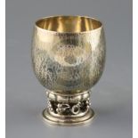 A 1930's Danish Georg Jensen sterling silver cup, with fruiting vine foot, design no. 296, with