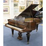 A late 19th century Bluthner rosewood grand piano, number 9495, the frame stamped Pariser