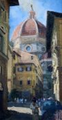 Follower of Ken Howardoil on boardThe Duomo, Florenceindistinctly signed26 x 13.75in.CONDITION: