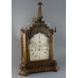 Barraud & Lund, Cornhill, London. A Victorian gothic cased oak eight day bracket clock, with