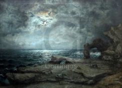 L. V. Erhardt (19th C. Austrian)oil on canvasMoonlit coastal landscapesigned and dated '7832 x