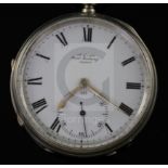 A late Victorian silver keywind duplex pocket watch, by James McCabe, Royal Exchange,