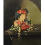 Attributed to William Jones of Bath (fl.1764-1777)oil on canvasStill life of currants, grapes,