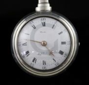 Martin, London, a George III silver pair-cased keywind verge pocket watch, No. 776, with Roman
