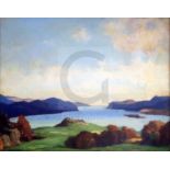 David Young Cameron (1865-1945)oil on panelKerrera Sound, Oban,signed and inscribed verso,8 x 10in.