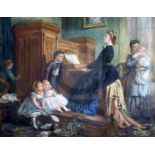 Circle of Frederick Walker A.R.A., O.W.S. (1840-1875)watercolour"Playing the Organ"18.5 x 23.75in.