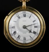 Eardley Norton, London, a George III gold pair-cased keywind cylinder pocket watch, No. 3019, the