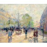 Elie Anatole Pavil (1873-1948, Ukrainian, French)oil on canvasParis street scenesigned14.5 x 17.