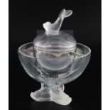 A Lalique crystal "Igor" caviar bowl and stand, designed post-war, the frosted glass engraved "