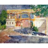 § Hendrik Jan Wolter (1873-1952)oil on board'Construction on the Via Dell' Impero, Rome' c.