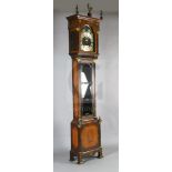 A Victorian inlaid mahogany and satinwood banded eight day quarter chiming longcase clock, the 12
