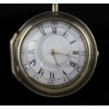 George Graham, London, a George III silver pair-cased keywind cylinder pocket watch, No. 6144, circa