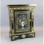 A Victorian ormolu mounted ebonised and pietra dura pier cabinet, with highly ornate ormolu mounts
