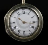 James Wilson, London, a George III silver pair-cased keywind verge pocket watch, No. 8656, with