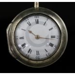 James Wilson, London, a George III silver pair-cased keywind verge pocket watch, No. 8656, with