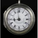 Conyers Dunlop, London, a George III silver pair-cased keywind cylinder pocket watch, No. 3525, with