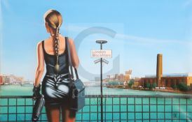 § Mike Francis (1938-)oil on canvas'Modern Girl'signed and inscribed verso19.75 x 30in.CONDITION: