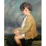 Louis Ginnett (1875-1946)oil on canvasPortrait of a seated boy in a landscapesigned and dated