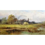 John Horace Hooper (c.1850-1899)oil on canvas"Midsummer, Haymaking near Goring"signed23.5 x 41.5in.