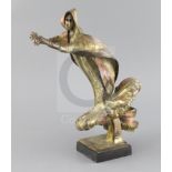 Sean Rice (1931-1997). Bronze with copper 'Flight', on black marble plinth. height 12in.CONDITION: