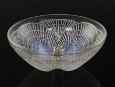 A R. Lalique coquille opalescent bowl, engraved marks 'R LALIQUE FRANCE No. 3203', D. 16CMCONDITION: