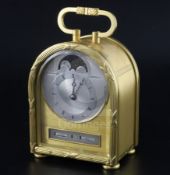Philip Thornton for Frodsham. A gilt brass cased humpback eight day carriage timepiece, the silvered
