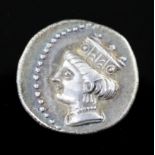 Ancient Coins, Greek Pontus, Amisos AR Drachm, c.400-360 BC., 5.6g, 19mm, Turreted and draped bust