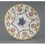 A rare Barr, Flight and Barr plate, circa 1810, of moulded form decorated in the neo-classical