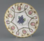 A rare Barr, Flight and Barr plate, circa 1810, of moulded form decorated in the neo-classical