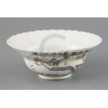 A Chinese famille rose 'landscape' bowl, Daoguang four character seal mark and probably of the