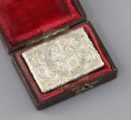 A George IV silver gilt rectangular vinaigrette by Nathaniel Mills, in original fitted leather