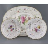 A Meissen 'Deutsche Blumen' sixty-four piece part dinner service, early 20th century, each piece