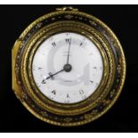 George Charle, London, a triple-cased tortoiseshell and gilt metal keywind verge pocket watch, No.