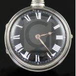 Robert Peacock, Lincoln, a George III large silver cased keywind verge pocket watch, No. 8244,