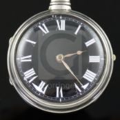 Robert Peacock, Lincoln, a George III large silver cased keywind verge pocket watch, No. 8244,