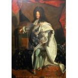 After Hyacinthe Rigaud (1649-1753)oil on canvasPortrait of Louis XIV (The Grand Monarch)51 x 38.