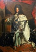 After Hyacinthe Rigaud (1649-1753)oil on canvasPortrait of Louis XIV (The Grand Monarch)51 x 38.