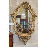 A late Victorian giltwood and gesso girandole, H.74cm