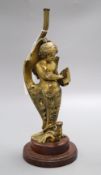 An ormolu angelic figural table lamp base, height 27cm