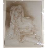 Franco Matania (1922-2006), pastel, Female nude in an armchair, signed, 45 x 35cm