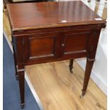 An early 20th century mahogany card table / cabinet, W.65cm