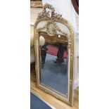 An Edwardian gilt gesso wall mirror, W.72cm, H.126cm