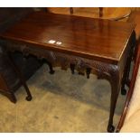 An 18th century style Irish design mahogany serving table, with shell carved frieze, on cabriole