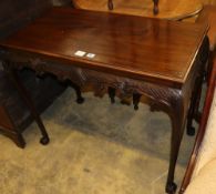 An 18th century style Irish design mahogany serving table, with shell carved frieze, on cabriole