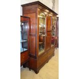 An Edwardian inlaid mahogany two door wardrobe, W.163cm, H.209cm