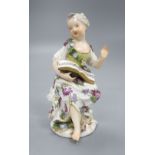 An 18th century Meissen figure of a girl, height 13cm