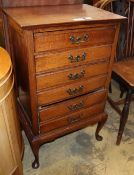 An Edwardian music cabinet, W.53cm